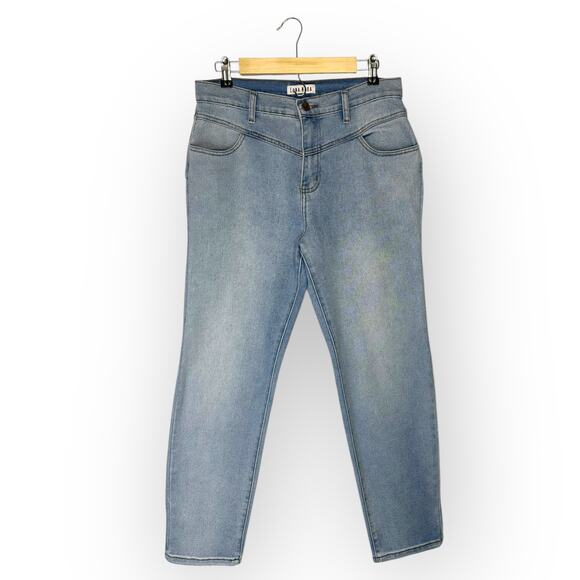 Luna Nora Women's High Rise Relaxed Fit Jean 10 Light Wash Mom Tapered Jeans - Picture 1 of 8